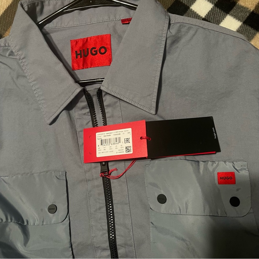 HUGO Eglido Overshirt - Brite Blue Men’s Size: 2XL - Picture 4 of 5